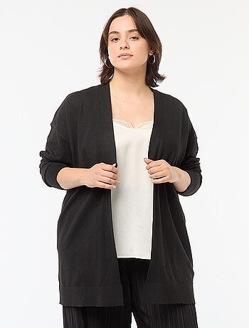 Gilet long ouvert fine jauge