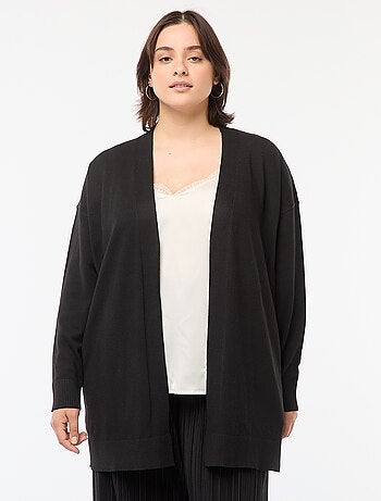 Gilet long ouvert fine jauge
