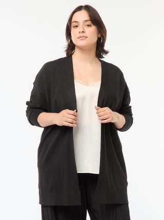 Gilet long ouvert fine jauge
