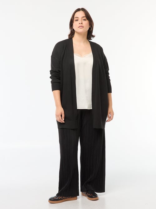 Gilet long ouvert fine jauge - Kiabi