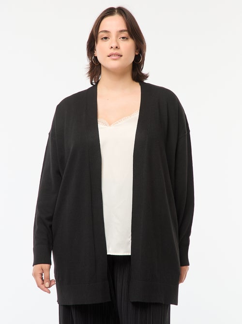 Gilet long ouvert fine jauge - Kiabi