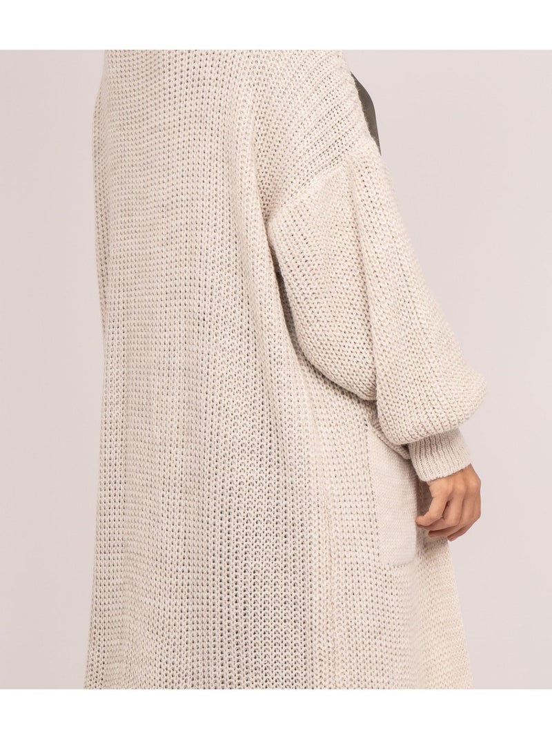 Gilet long ouvert KILIAN Beige - Kiabi