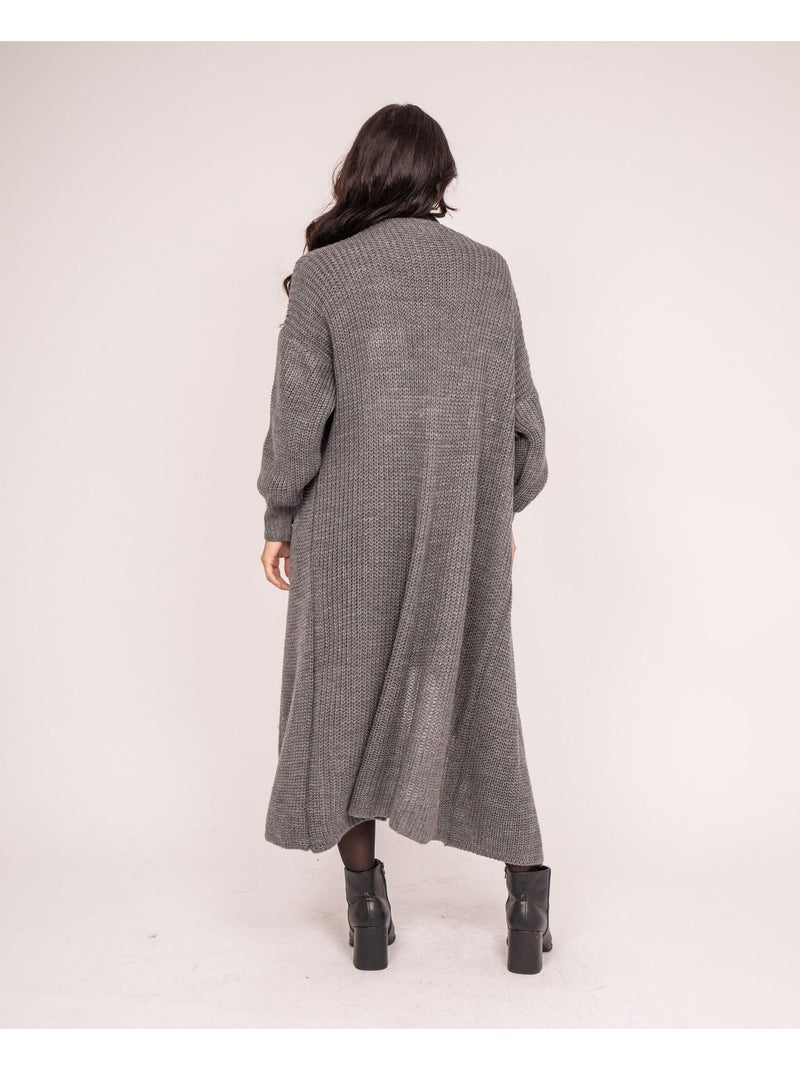 Gilet long ouvert KILIAN Gris - Kiabi