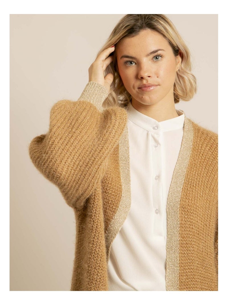 Gilet long ouvert KODY Beige - Kiabi