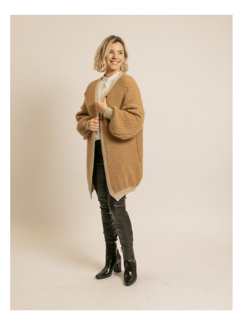 Gilet long ouvert KODY Beige - Kiabi