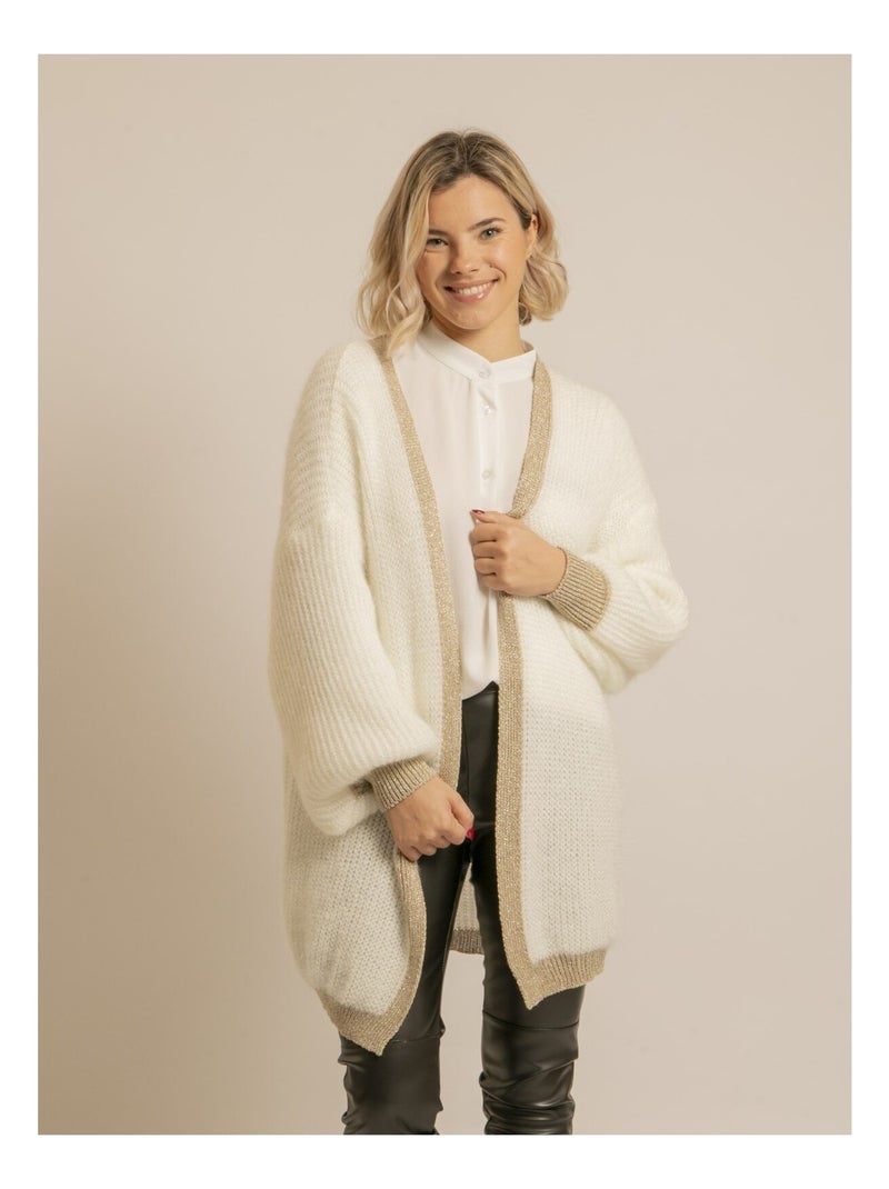 Gilet long ouvert KODY Blanc - Kiabi