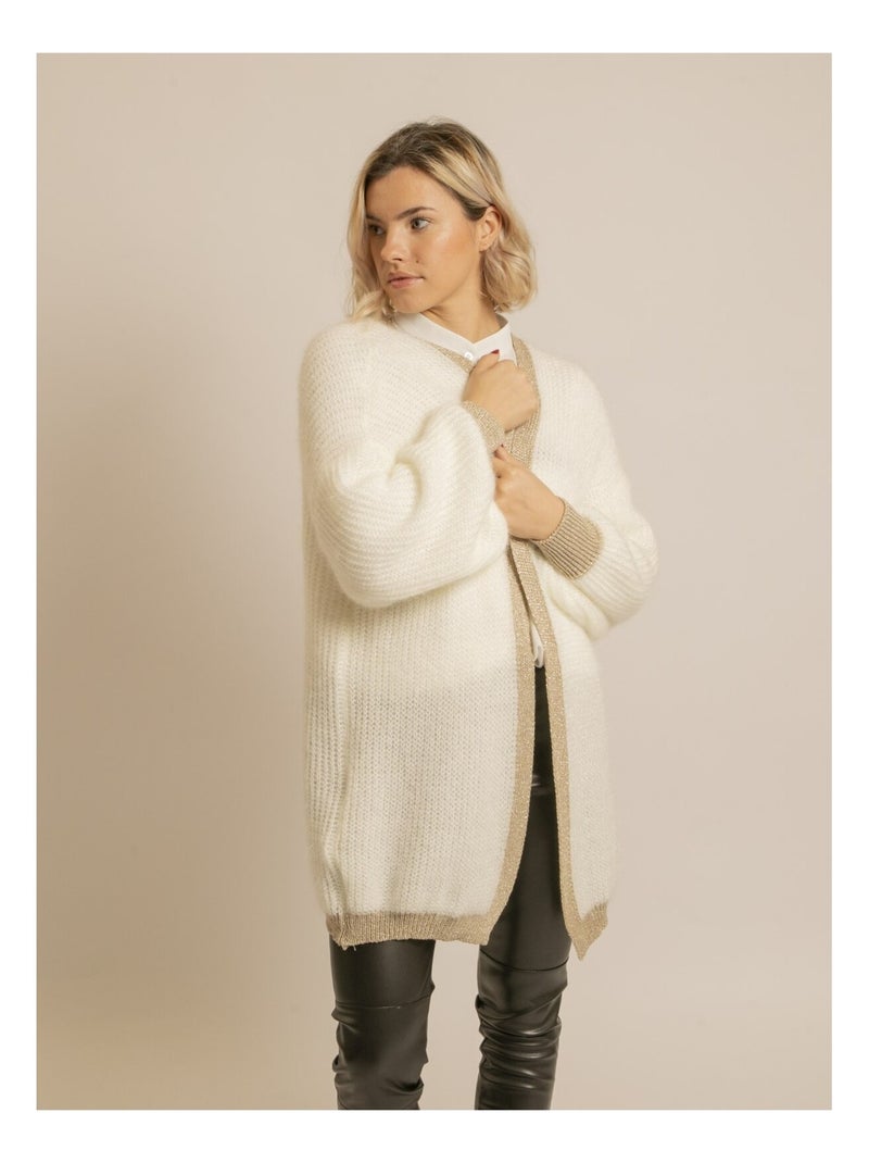 Gilet long ouvert kody Blanc - Kiabi