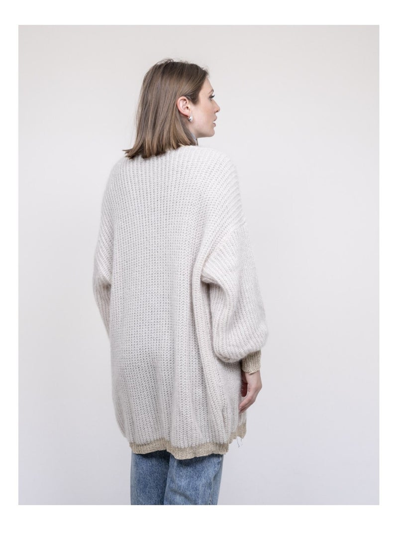 Gilet long ouvert KODY Ecru - Kiabi