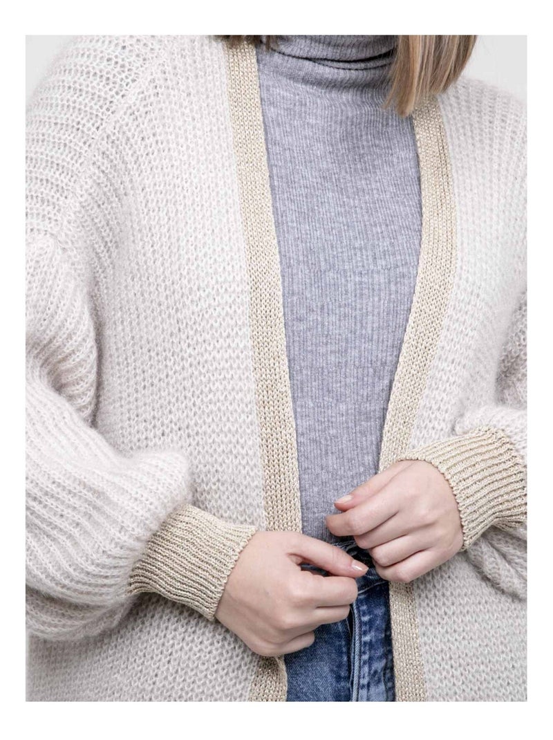 Gilet long ouvert KODY Ecru - Kiabi