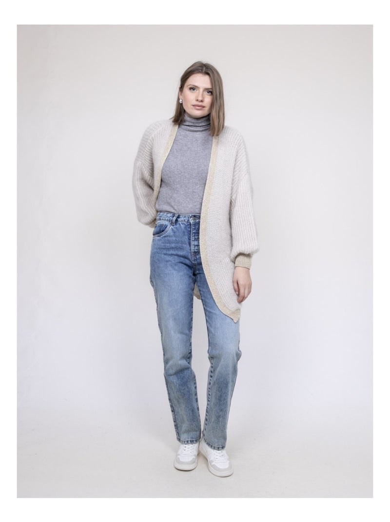 Gilet long ouvert KODY Ecru - Kiabi