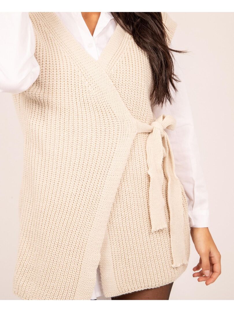 Gilet Long Sans Manches Philosophy Beige/kaki - Taille M, Neuf Avec étiquette