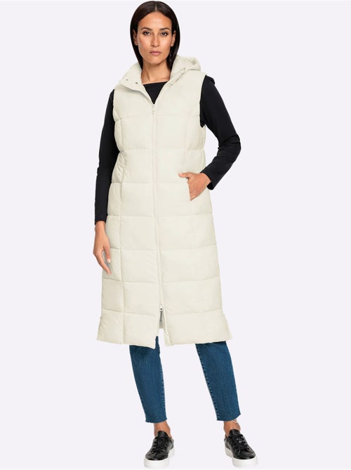 Gilet long zippé double curseur - taille standard - helline - Kiabi Gilet long zippé double curseur - taille standard - helline - Kiabi