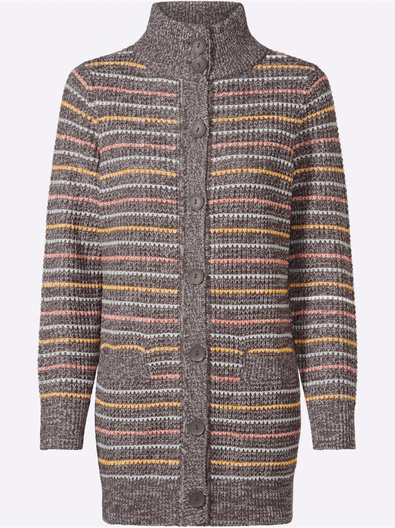 Gilet longueur tendance - taille standard - moda vilona Gris Ecru - Kiabi