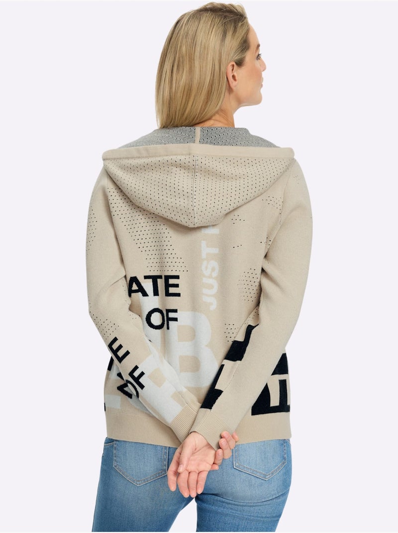 Gilet Look Sportif - Taille Standard - Helline Sable - Kiabi