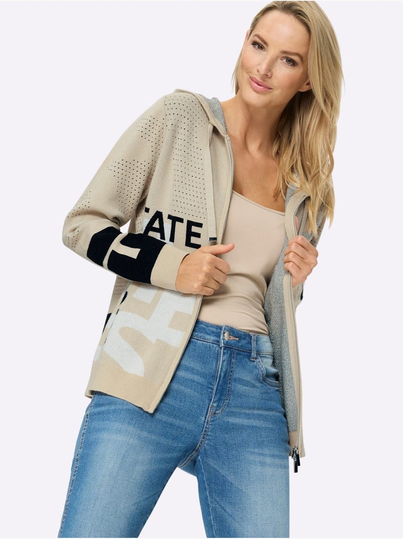 Gilet Look Sportif - Taille Standard - Helline Sable - Kiabi