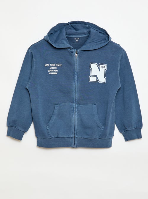 Gilet loose à capuche dos animé en coton - Kiabi