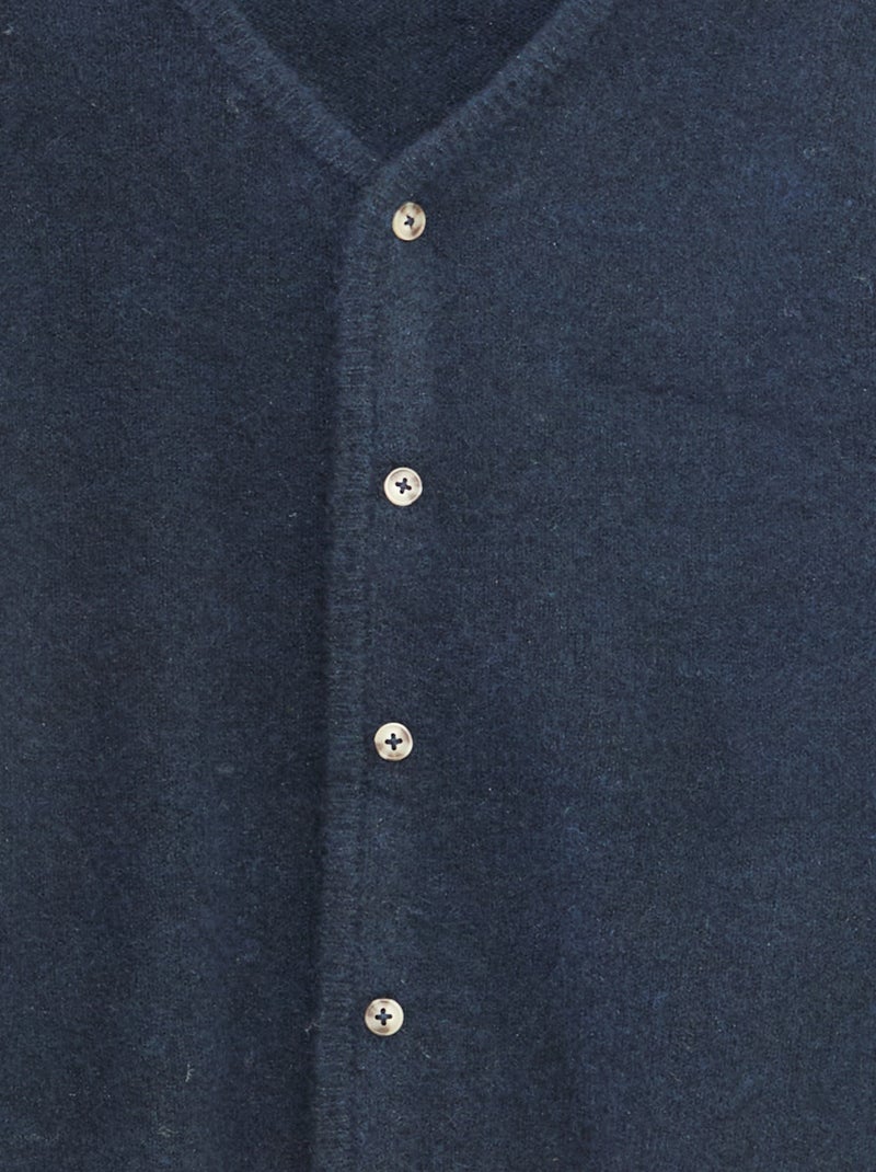 Gilet loose col V uni Bleu - Kiabi