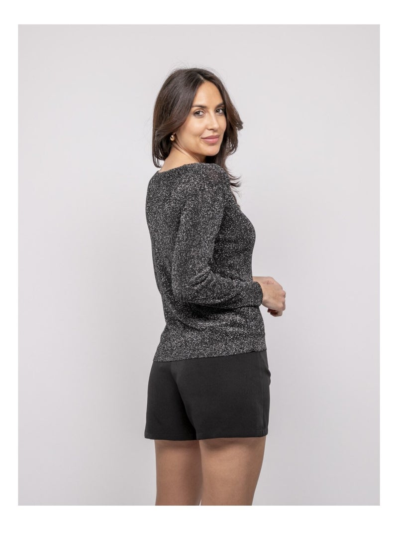 Gilet lurex KEVEL Noir - Kiabi