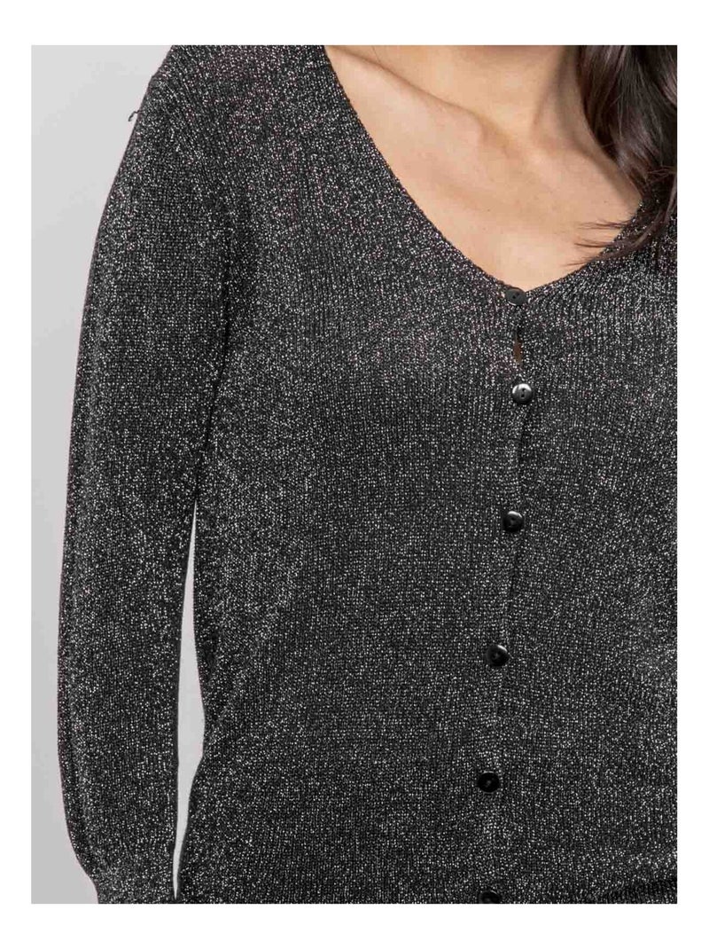 Gilet lurex KEVEL Noir - Kiabi