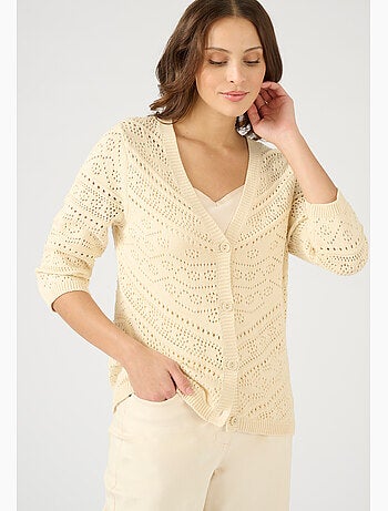 Gilet maille ajourée - Damart