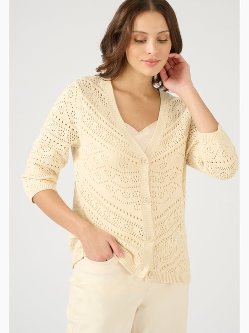 Gilet maille ajourée - Damart - Kiabi