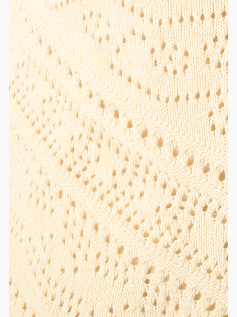 Gilet maille ajourée - Damart Beige clair - Kiabi