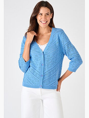 Gilet maille ajourée - Damart