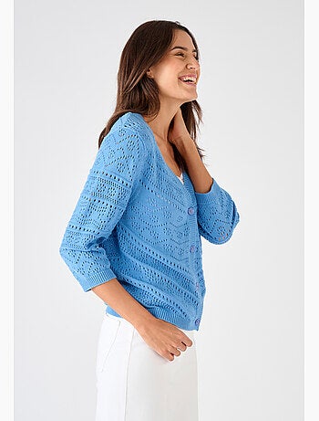 Gilet maille ajourée - Damart
