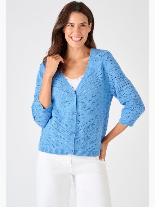 Gilet maille ajourée - Damart - Kiabi
