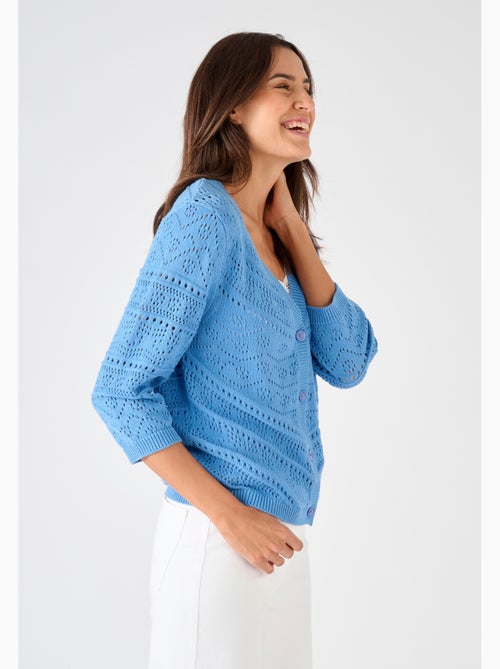 Gilet maille ajourée - Damart - Kiabi