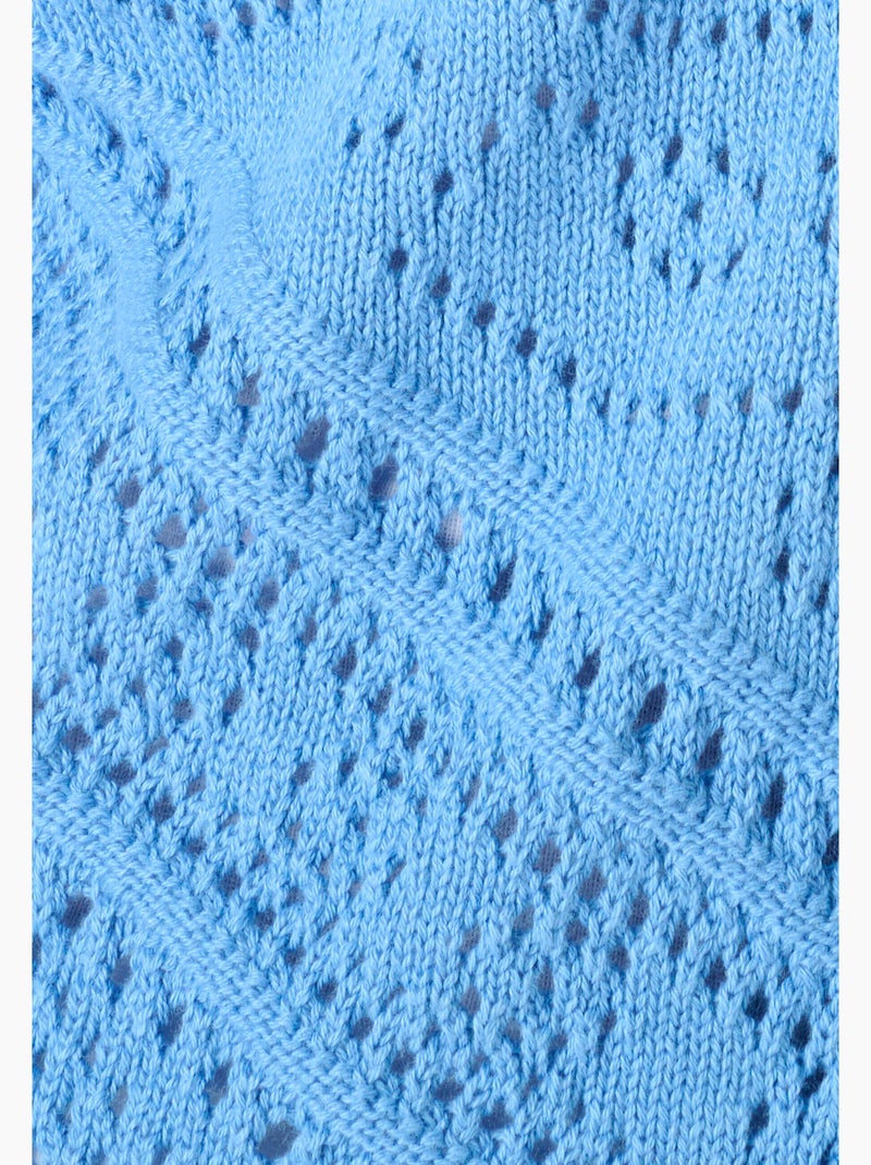Gilet maille ajourée - Damart Bleu clair - Kiabi