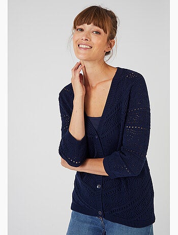 Gilet maille ajourée - Damart