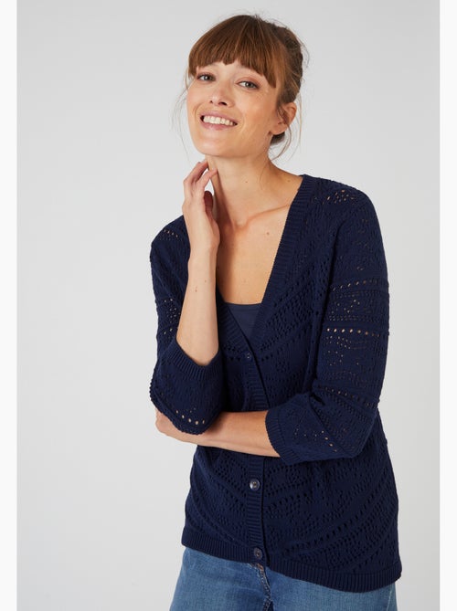 Gilet maille ajourée - Damart - Kiabi