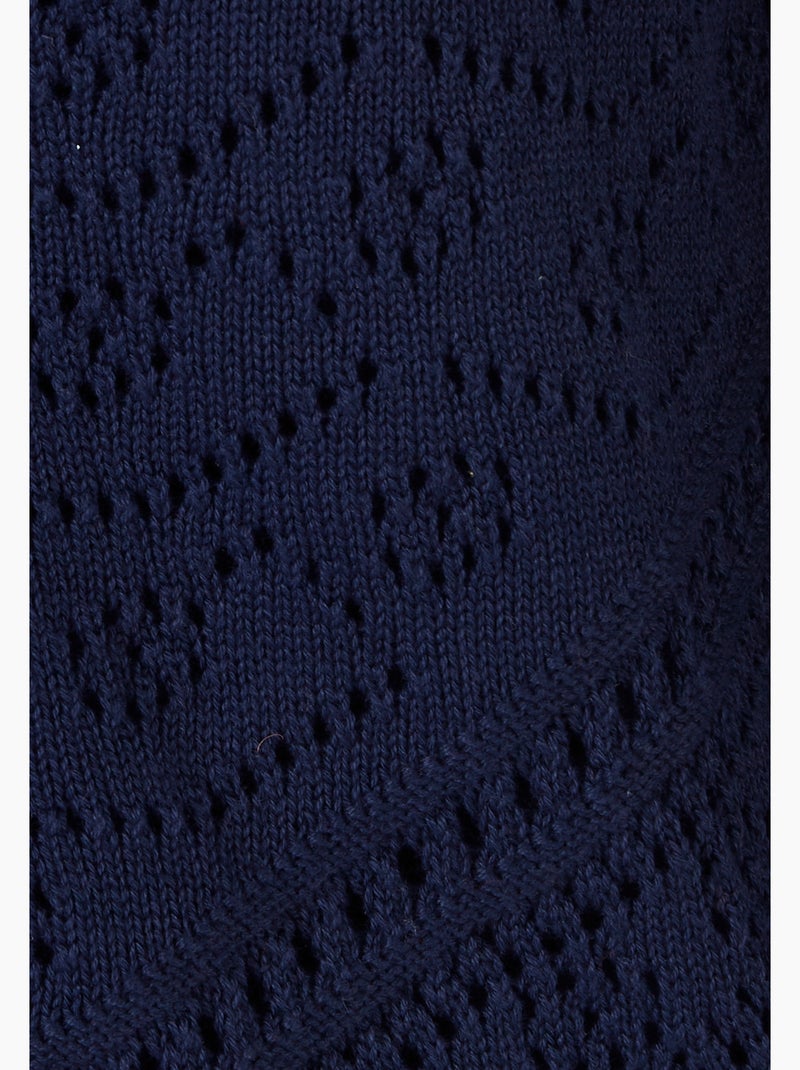 Gilet maille ajourée - Damart Bleu marine - Kiabi