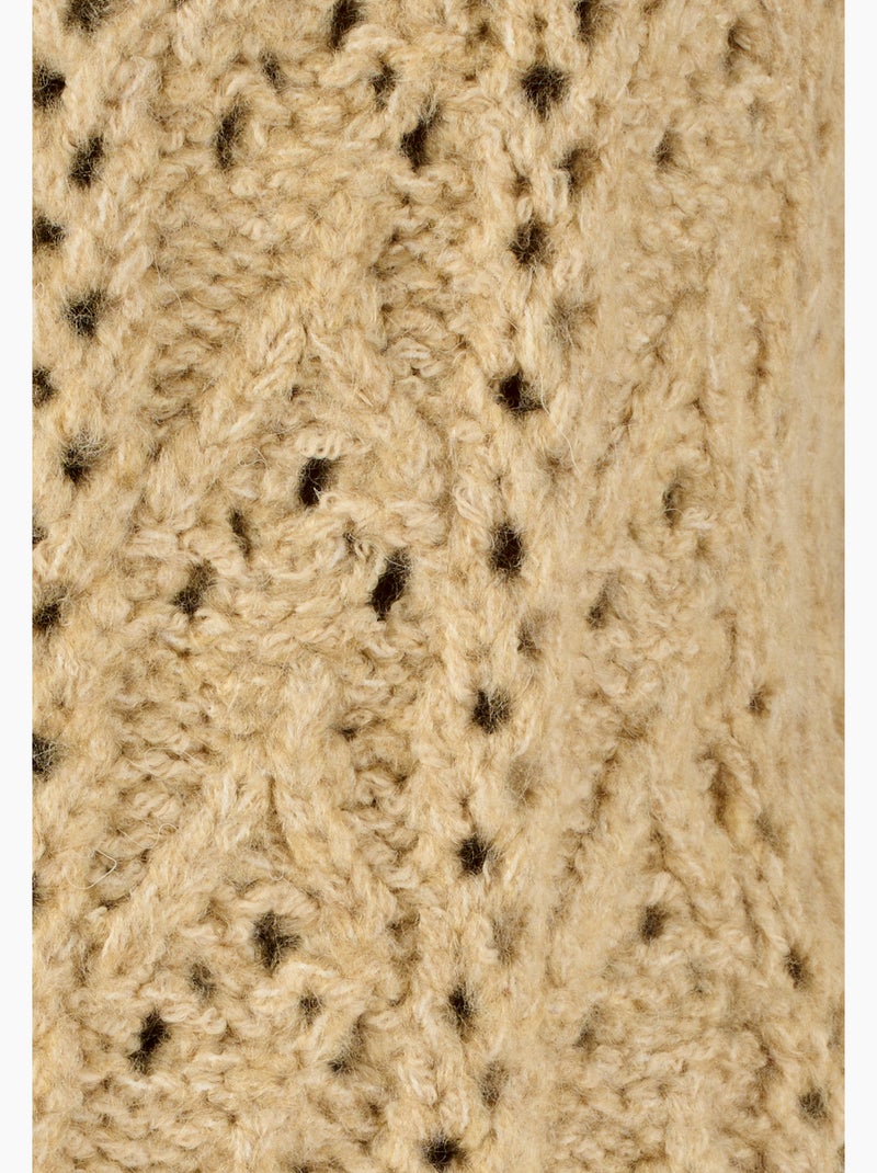 Gilet maille ajourée - Damart Marron - Kiabi