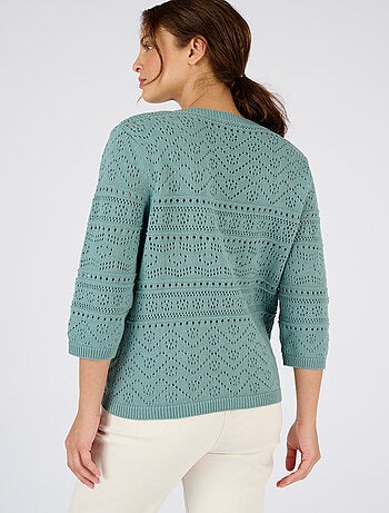 Gilet maille ajourée - Damart