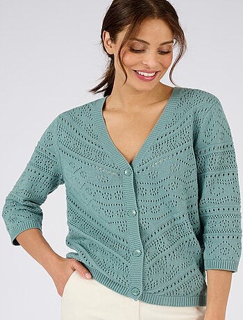 Gilet maille ajourée - Damart