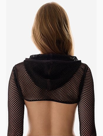Gilet maille ajourée manches longues penti