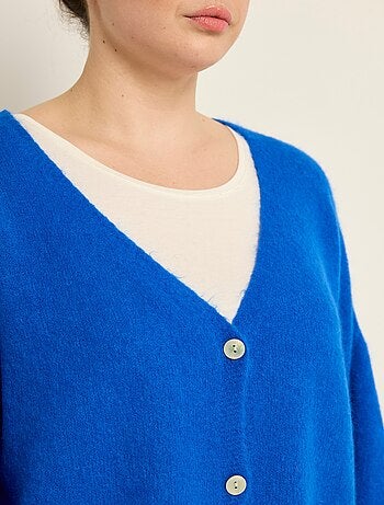 Gilet maille avec alpaga, col V