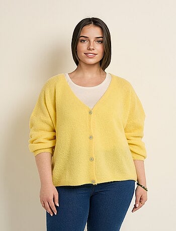 Gilet maille avec alpaga, col V