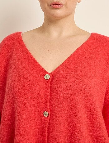 Gilet maille avec alpaga, col V