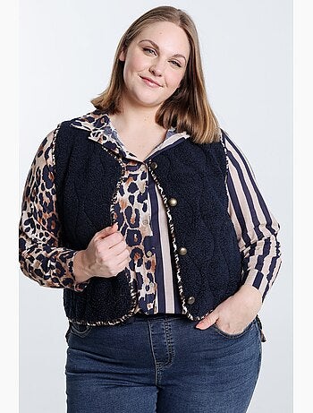 Gilet maille bouclette uni