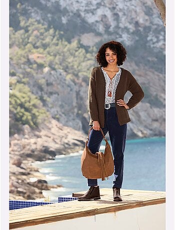 Gilet maille chenille douce - taille standard - helline