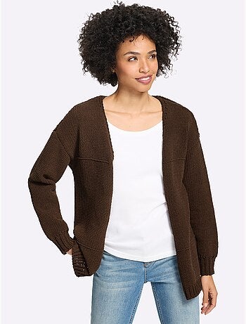 Gilet maille chenille douce - taille standard - helline