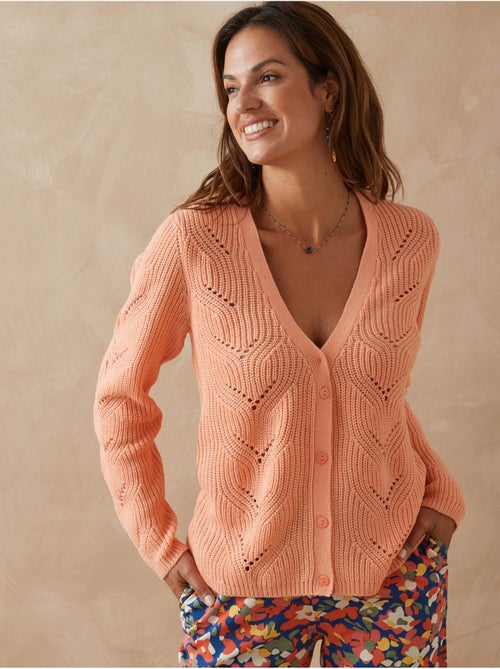 Gilet maille côtes perlées - DAXON - Kiabi