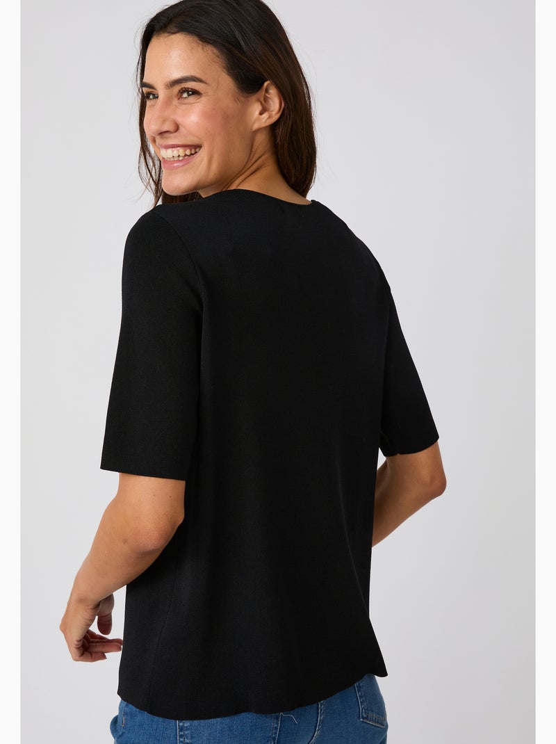 Gilet maille élégant - damart Noir - Kiabi