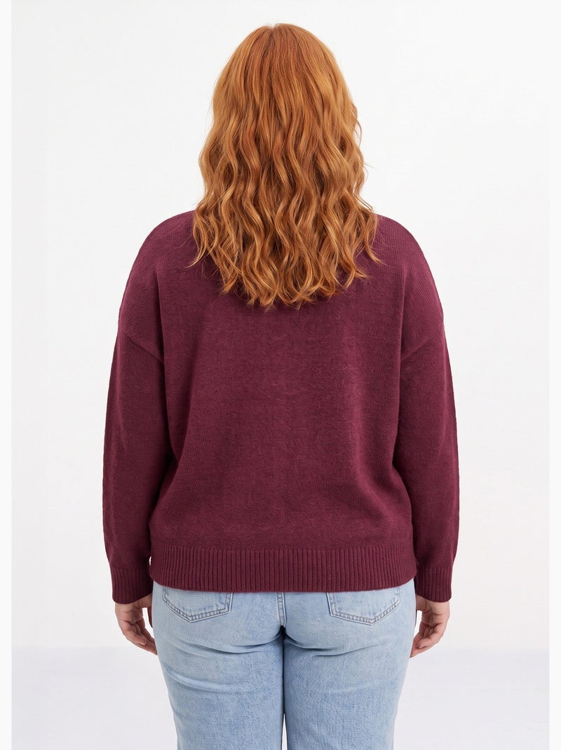 Gilet maille et détails plissés animalier - afibel Bordeaux - Kiabi
