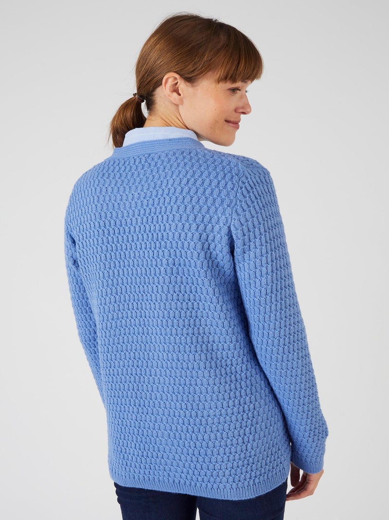 Gilet maille fantaisie - Damart Bleu - Kiabi