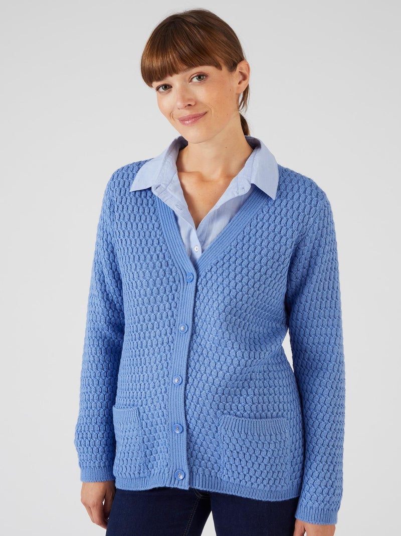Gilet maille fantaisie - Damart Bleu - Kiabi