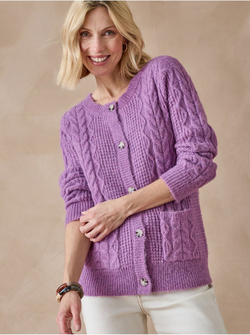 Gilet maille fantaisie - DAXON Violet - Kiabi